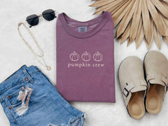 Comfort Colors® Pumpkin Crew Shirts - Pumpkin Patch Shirts - Fall Pumpkin T-Shirts - Unisex Pumpkin Shirt - Autumn Fall Shirts - Minimalist
