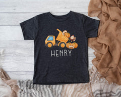 Kids Custom Fall Truck Shirt - Pumpkin Patch Kids Shirt - Thanksgiving Kids Shirts - Fall Pumpkin Truck t-Shirt - Thanksgiving Boys Gift Tee