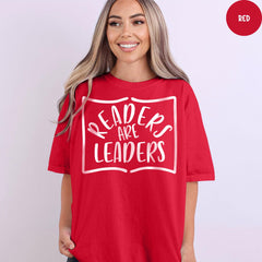 Comfort Colors® Readers Are Leaders Shirt, Reading Shirt, Gift for Teacher, Elementary School Teacher Shirt, Book Lover Shirt