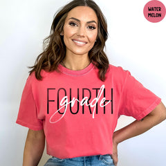 Comfort Colors® Fourth Grade Teacher Shirt, Fourth Grade Teacher Appreciation Gift, Elementary School Shirt, 4th Grade Teacher Shirt