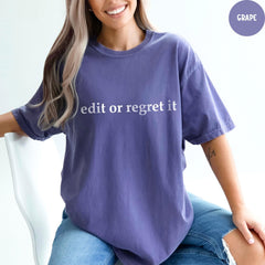 Comfort Colors® Edit or Regret it Shirt, English Teacher Gift, Funny English Teacher Shirt, Funny Grammar Shirt, Teacher Appreciation