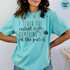 Comfort Colors® Fall Teacher Shirts, Halloween Teacher Shirt, I Teach The Cutest Pumpkins Shirt, Pumpkin Teacher Shirt, Cute Teacher Shirts