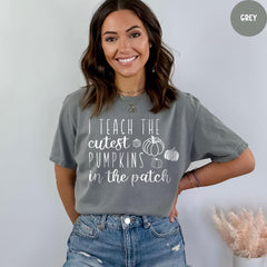 Comfort Colors® Fall Teacher Shirts, Halloween Teacher Shirt, I Teach The Cutest Pumpkins Shirt, Pumpkin Teacher Shirt, Cute Teacher Shirts