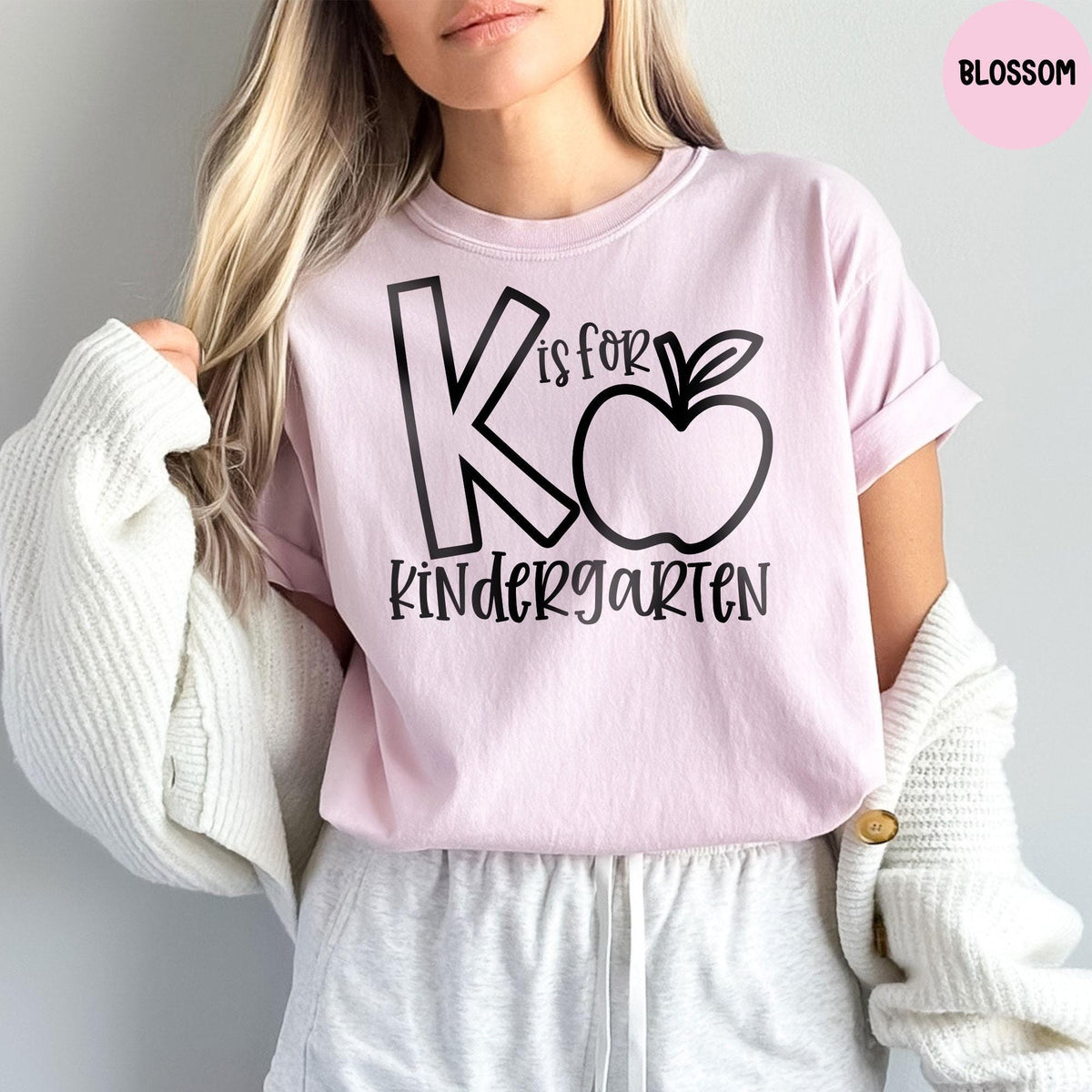 Comfort Colors® Kindergarten Teacher Shirt, K is For Kindergarten, Kindergarten Teacher, Teacher Back to School Shirts, Teacher Shirt