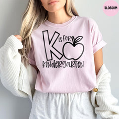Comfort Colors® Kindergarten Teacher Shirt, K is For Kindergarten, Kindergarten Teacher, Teacher Back to School Shirts, Teacher Shirt