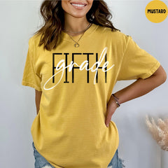 Comfort Colors® Fifth Grade Teacher Shirt, Cute 5th Grade Shirt, Elementary School T-Shirt, First Day of School TShirt, 5th Grade Tee