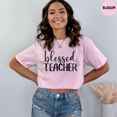 Comfort Colors® Blessed Teacher Inspirational Shirts, Teach Love Inspire Shirt, Back To School Shirt, First Day Of School T shirt