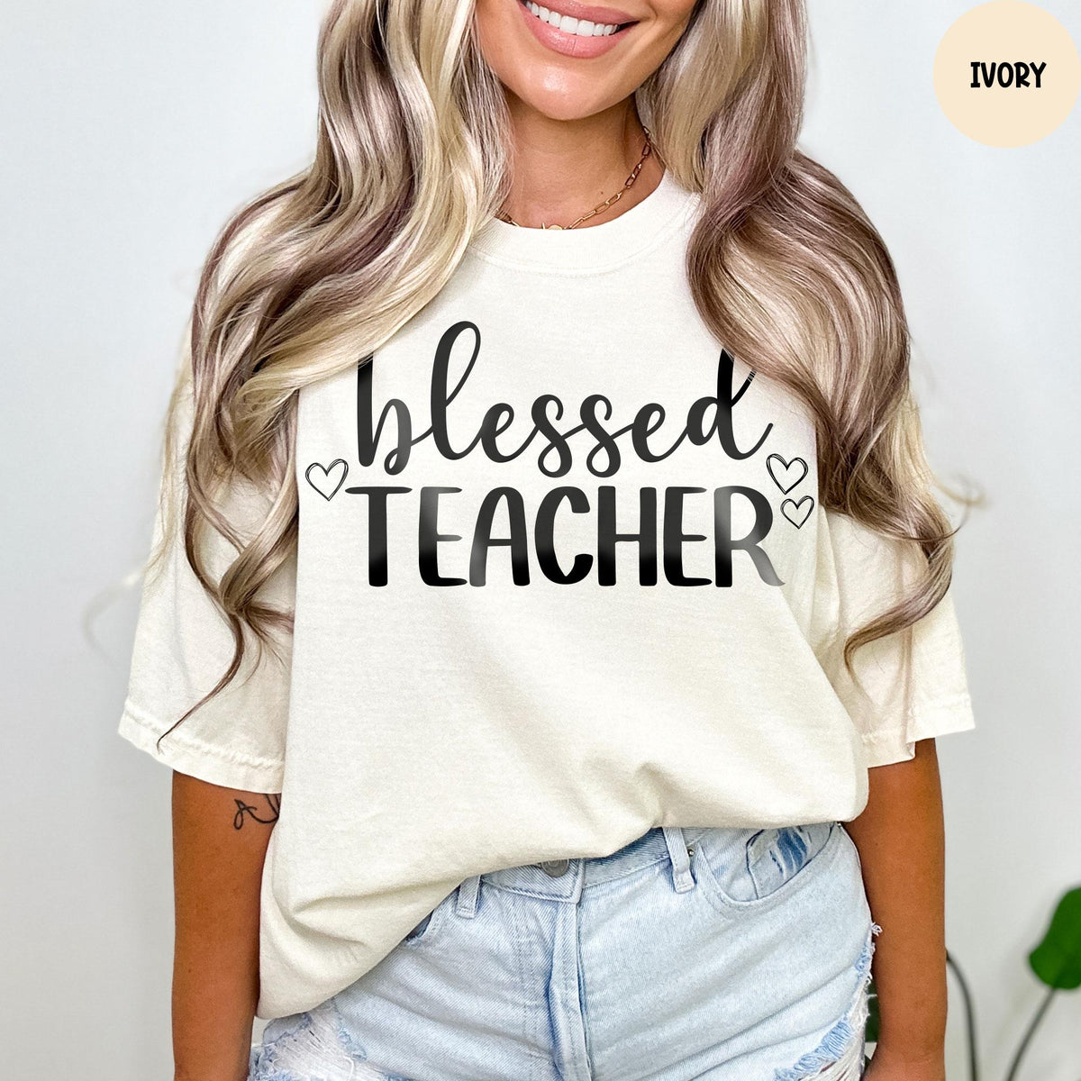 Comfort Colors® Blessed Teacher Inspirational Shirts, Teach Love Inspire Shirt, Back To School Shirt, First Day Of School T shirt