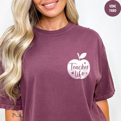 Comfort Colors® Teacher Life Shirt, Apple Teacher Tee, Back To School Gift, Teacher Appreciation Shirt, Teachers Gift Shirt