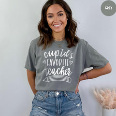 Comfort Colors® Cupid's Favorite Teacher Shirt, Teacher Valentine Shirt, Valentines Day Shirt for Teachers, Teacher Gift