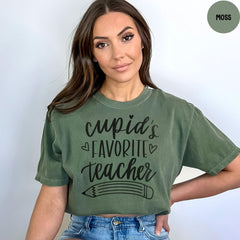 Comfort Colors® Cupid's Favorite Teacher Shirt, Teacher Valentine Shirt, Valentines Day Shirt for Teachers, Teacher Gift