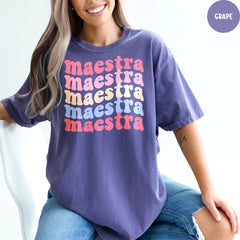 Comfort Colors® Maestra Teacher, Spanish Teacher Shirt, Gift For Spanish Teacher, Bilingual Teacher Shirt, Back to School Teacher Shirt