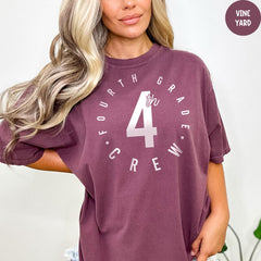 Comfort Colors® Fourth Grade Crew Teacher Shirt, Fourth Grade Team Shirts, Teacher Appreciation Gift, Elementary School Shirt