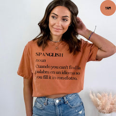 Comfort Colors® Spanglish Definiton Shirt, Latina Tshirt, Spanish Teacher Shirt, Funny Spanish Teacher Gift, Cute Spanglish T Shirt