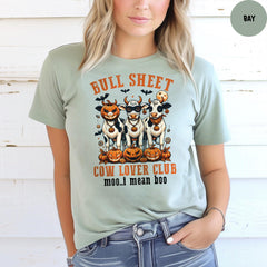 Comfort Colors® Bull Sheet Cow Lover Club T-Shirt, Cows Halloween Shirt, Funny Cow Halloween Shirts, Spooky Season Shirt