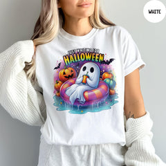 Comfort Colors® Just Waiting For Halloween T-Shirt, Spooky Summer Shirt, Spooky Fall Graphic Shirt, Retro Halloween Womens Shirt