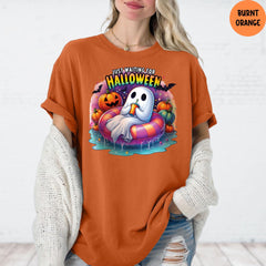 Comfort Colors® Just Waiting For Halloween T-Shirt, Spooky Summer Shirt, Spooky Fall Graphic Shirt, Retro Halloween Womens Shirt