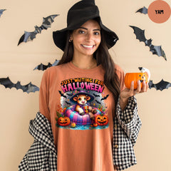 Comfort Colors® Just Waiting for Halloween Shirt, Funny Halloween Shirt, Spooky Fall Graphic Shirt, Cute Halloween T-shirt
