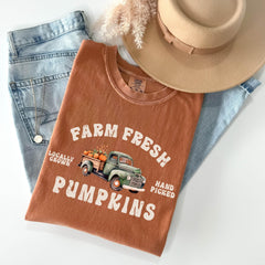 Comfort Colors Farm Fresh Pumpkin Shirt - Pumpkin Harvesting T-Shirt - Fall Pumpkin Shirt - Pumpkin Patch Tee - Autumn Shirt - Pumpkin Lover