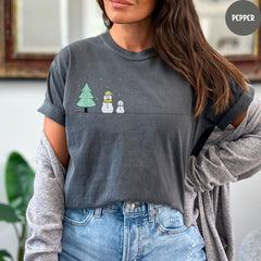 Comfort Colors® Christmas Snowman Shirt, Christmas Shirt, Snowman Shirt, Cute Snowman Shirt, Christmas Gift, Christmas Party T-Shirt