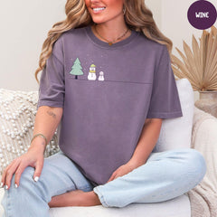 Comfort Colors® Christmas Snowman Shirt, Christmas Shirt, Snowman Shirt, Cute Snowman Shirt, Christmas Gift, Christmas Party T-Shirt
