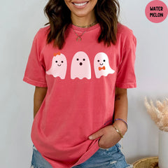 Comfort Colors® Halloween Ghost Tshirt, Spooky Season T-Shirt, Cute Ghost Shirt, Halloween Cute Women Outfit, Halloween Gift