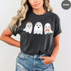 Comfort Colors® Halloween Ghost Tshirt, Spooky Season T-Shirt, Cute Ghost Shirt, Halloween Cute Women Outfit, Halloween Gift