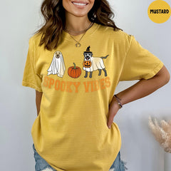 Comfort Colors® Spooky Vibes Shirt, Halloween Shirt, Womens Halloween Shirt, Spooky Season Shirt, Ghost Halloween Shirt