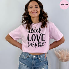Comfort Colors® Shirt Teach Love Inspire Shirt, Teacher Gift, Elementary School Teacher Shirt, Preschool Teacher, Teacher Life Shirt