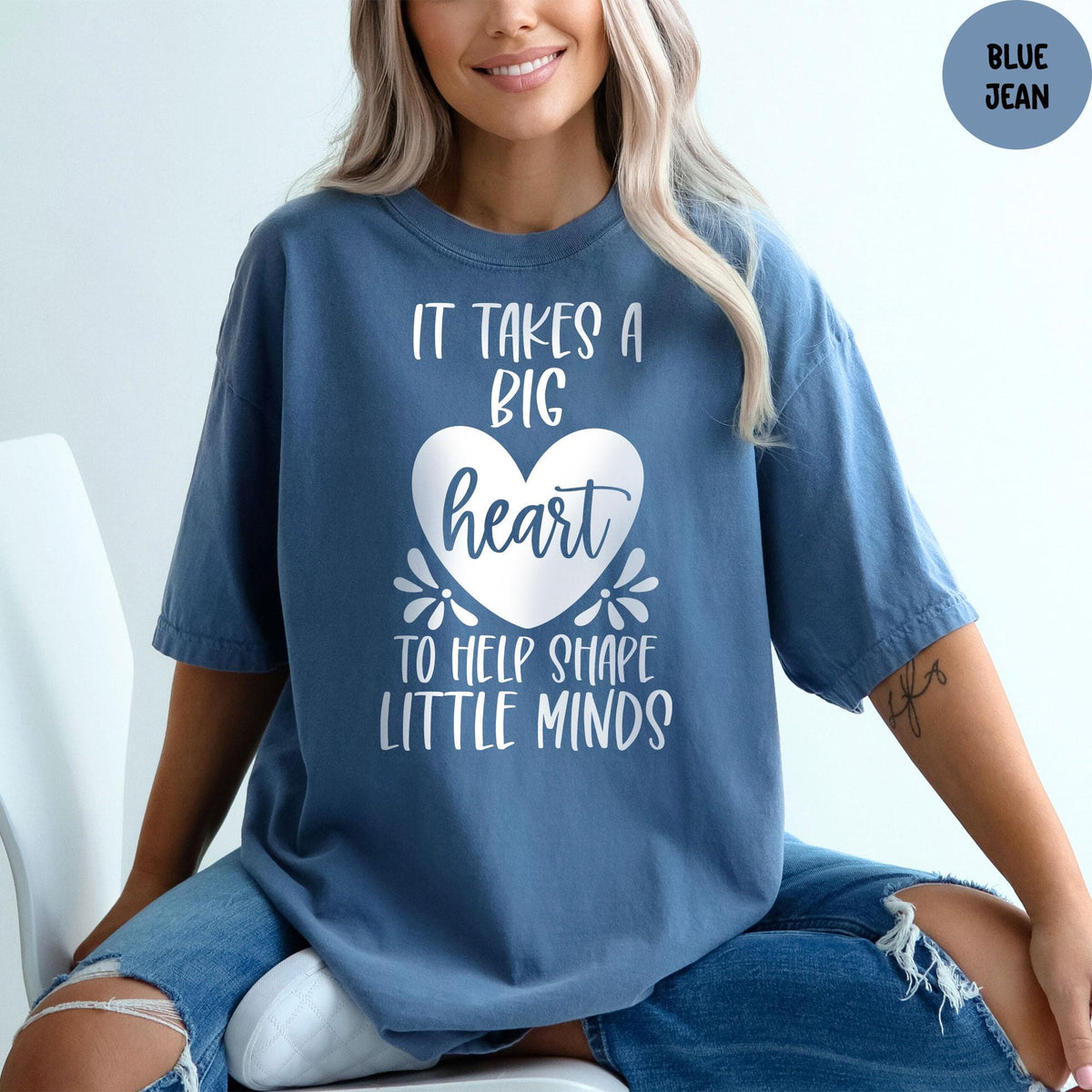 Comfort Colors® Shirt, It Takes A Big Heart To Shape Little Minds Shirt, Elementary School Teacher Shirt, Kindergarten Teacher Shirt