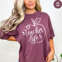 Comfort Colors® Teacher Life Shirt, Teacher Life Shirt, Apple Teacher Shirt, Cute Teacher Shirt, Teacher Appreciation Shirt