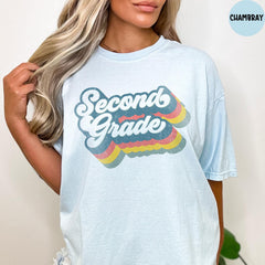Comfort Colors® Second Grade Teacher Shirt, Back to School, 2nd Grade Crew, Teacher Teams Shirt, 2nd Grade T-Shirt, Elementary School