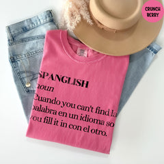 Comfort Colors® Spanglish Definiton Shirt, Latina Tshirt, Spanish Teacher Shirt, Funny Spanish Teacher Gift, Cute Spanglish T Shirt