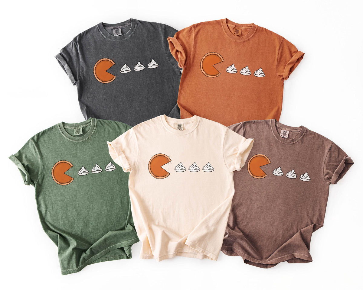 Thanksgiving Pumpkin Pie Comfort Colors® Shirt - Thanksgiving Shirt - Fall T-Shirt -Pacman Pumpkin Shirt - Pumpkin Lover - Funny Fall Shirt