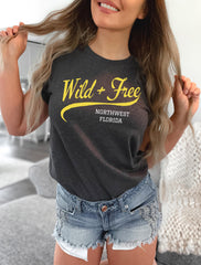 Wild + Free Northwest Florida Unisex Crewneck T-Shirt, Women's V-neck and Kids Shirts