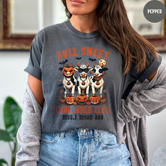 Comfort Colors® Bull Sheet Cow Lover Club T-Shirt, Cows Halloween Shirt, Funny Cow Halloween Shirts, Spooky Season Shirt
