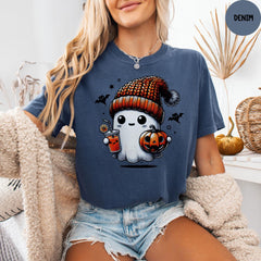 Comfort Colors® Cute Ghost Shirt, Funny Halloween Shirt, Pumpkin Tee, Halloween Costume, Spooky Season, Halloween Gift
