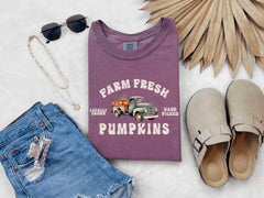 Comfort Colors Farm Fresh Pumpkin Shirt - Pumpkin Harvesting T-Shirt - Fall Pumpkin Shirt - Pumpkin Patch Tee - Autumn Shirt - Pumpkin Lover