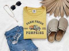 Comfort Colors Farm Fresh Pumpkin Shirt - Pumpkin Harvesting T-Shirt - Fall Pumpkin Shirt - Pumpkin Patch Tee - Autumn Shirt - Pumpkin Lover