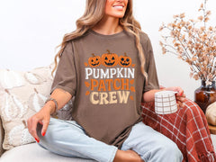 Comfort Colors® Pumpkin Patch Crew Shirts - Fall Pumpkin Shirts - Autumn T-Shirts - Halloween Crew Shirts - Fall Harvest Tee - Pumpkin Crew