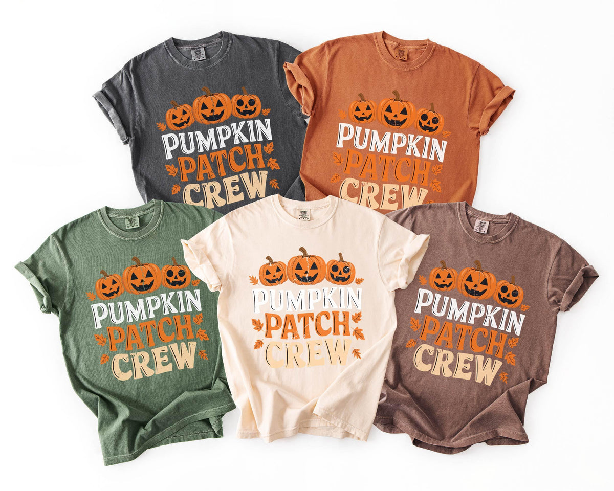 Comfort Colors® Pumpkin Patch Crew Shirts - Fall Pumpkin Shirts - Autumn T-Shirts - Halloween Crew Shirts - Fall Harvest Tee - Pumpkin Crew