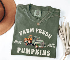 Comfort Colors Farm Fresh Pumpkin Shirt - Pumpkin Harvesting T-Shirt - Fall Pumpkin Shirt - Pumpkin Patch Tee - Autumn Shirt - Pumpkin Lover