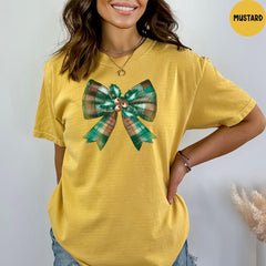 Comfort Colors® Coquette Christmas Shirt, Christmas Bow Shirt, Christmas Shirt for Women, Girly Christmas Shirt
