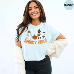 Comfort Colors® Spooky Vibes Shirt, Halloween Shirt, Womens Halloween Shirt, Spooky Season Shirt, Ghost Halloween Shirt