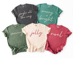 Comfort Colors®  Christmas Phrases Shirt - Christmas Outfit Party T-Shirt - Matching Christmas Tee - Minimalist Xmas