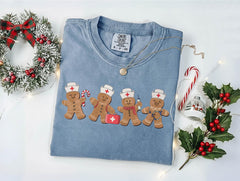 Comfort Colors® Nurse Christmas Shirt - Gingerbread Cookie T-Shirt - Holiday Tee - Retro Christmas