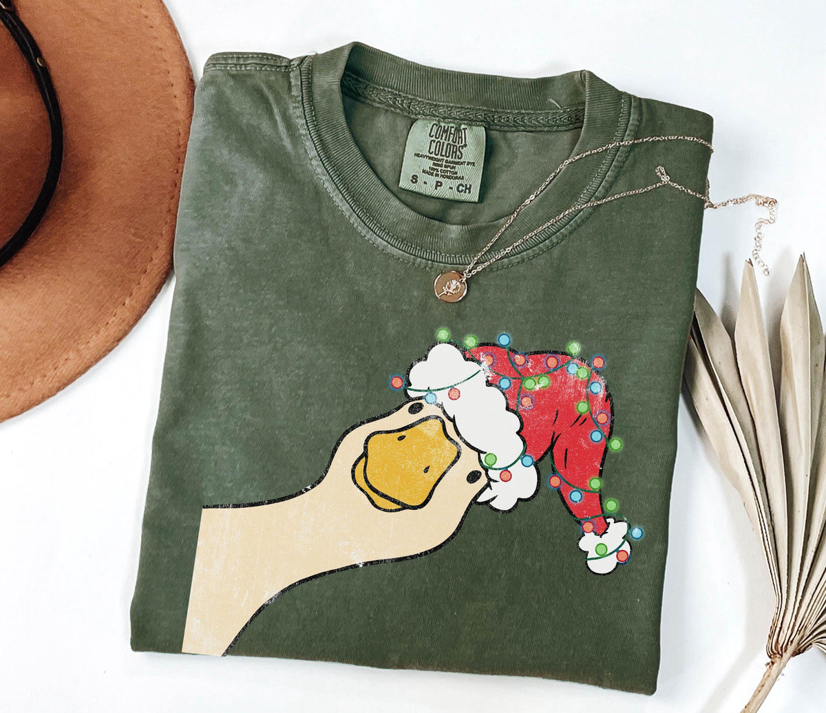 Comfort Colors® Christmas Goose Shirt - Funny Goose T-Shirt - Festive Tee - Xmas Duck Crewneck