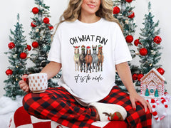 Comfort Colors® Horse Christmas Shirt - Oh What Fun It Is To Ride - Festive Horse Tee - Farm Animal T-Shirt