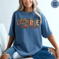 Comfort Colors® Gobble Til You Wobble Turkey Shirt, Turkey Shirt, Gift For Thanksgiving, Funny Turkey Shirt, Thankful Tee