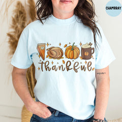 Comfort Colors® Thankful Shirt, Thanksgiving Shirt, Thankful Pumpkin Women Fall Shirt, Thanksgiving Gift, Womens Fall Shirt